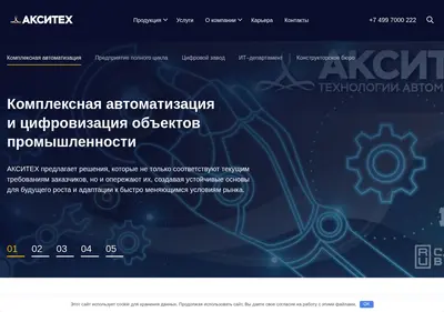 Снимок главной страницы axitech.ru