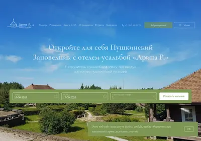 Снимок главной страницы arinahotel.ru
