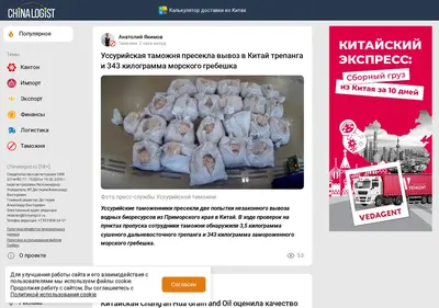 Снимок главной страницы chinalogist.ru