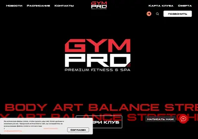 Снимок главной страницы gympro.su