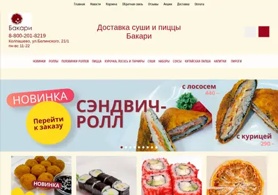 Снимок главной страницы bakari.ru