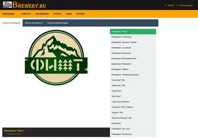 Снимок главной страницы allbrewery.ru
