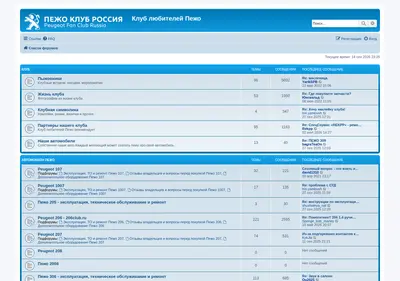 Снимок главной страницы allpeugeotclub.ru