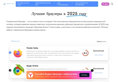 Снимок главной страницы browser-radar.ru