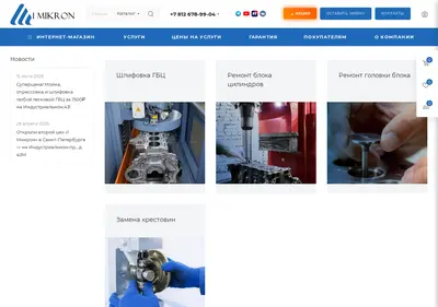 Снимок главной страницы 1mikron.ru