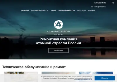 Снимок главной страницы aer-rea.ru
