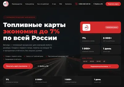 Снимок главной страницы benzigo.ru