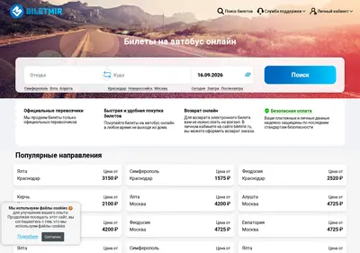 Снимок главной страницы biletmir.ru