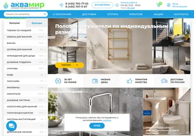 Снимок главной страницы aquamir.ru