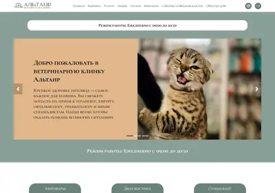Снимок главной страницы altair-vet.ru