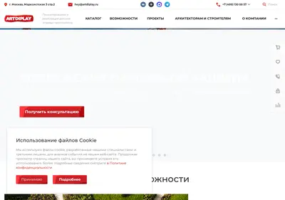 Снимок главной страницы artdiplay.ru