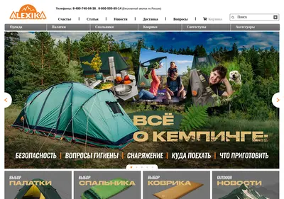 Снимок главной страницы alexika.ru
