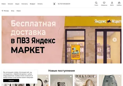 Снимок главной страницы aesthetic-shop.ru