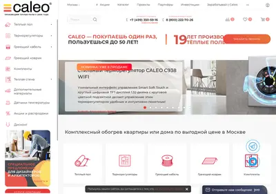 Снимок главной страницы caleo.ru