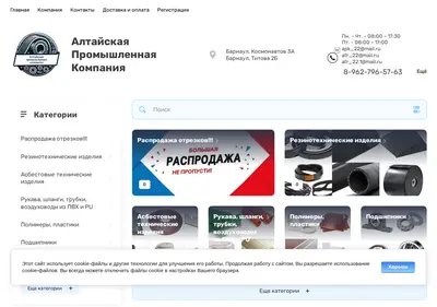 Снимок главной страницы altay-rezina.ru