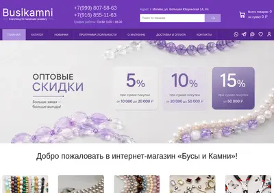 Снимок главной страницы busikamni.ru
