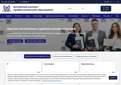Снимок главной страницы bipo.ru
