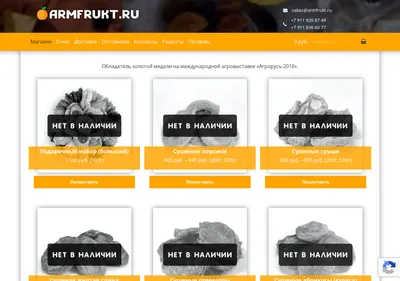 Снимок главной страницы armfrukt.ru