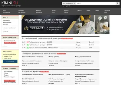 Снимок главной страницы krani.su