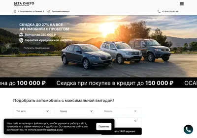 Снимок главной страницы beta-onego.ru