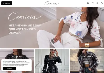Снимок главной страницы camicia.ru