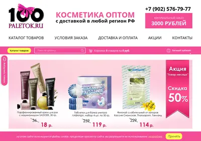Снимок главной страницы 100paletok.ru
