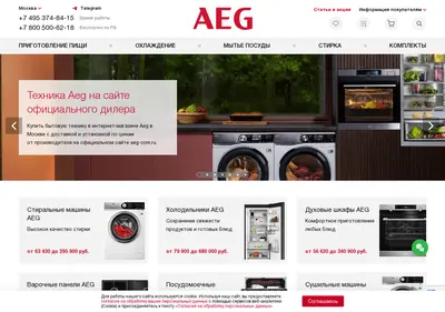 Снимок главной страницы aeg-com.ru