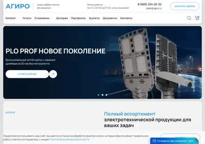 Снимок главной страницы agiro.ru