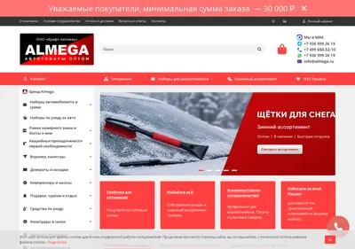 Снимок главной страницы almega.ru