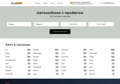Снимок главной страницы buyauto-ekb.ru