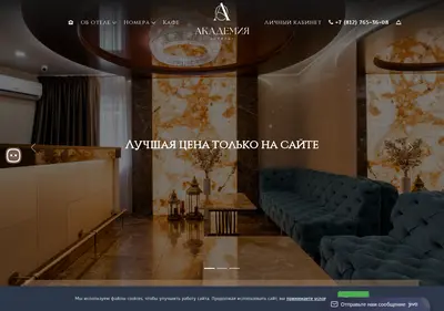 Снимок главной страницы academia-hotel.ru
