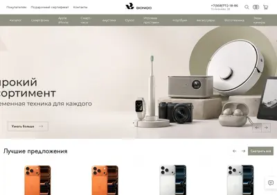 Снимок главной страницы bioniqostore.ru