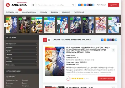 Снимок главной страницы aniliblink.ru
