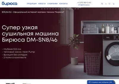 Снимок главной страницы biryusa.su