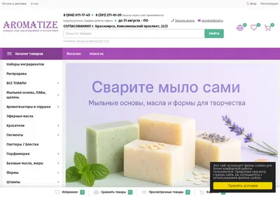 Снимок главной страницы aromatize.ru