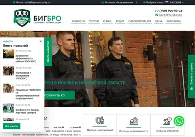 Снимок главной страницы bigbrosecurity.ru