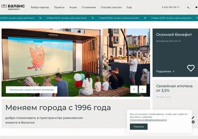 Снимок главной страницы balance-development.ru