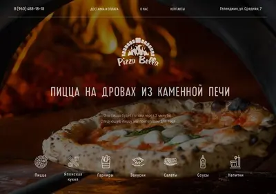 Снимок главной страницы bella-pizza.ru