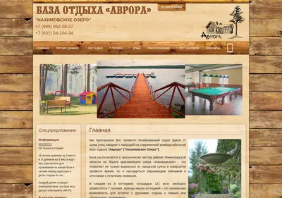 Снимок главной страницы baza-avrora.ru