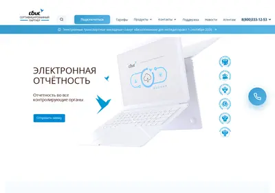 Снимок главной страницы sbis.su