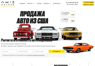 Снимок главной страницы amizmotors.ru