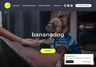 Снимок главной страницы bananadog.ru