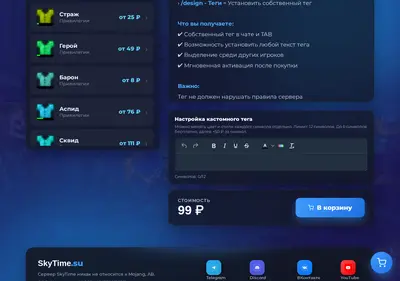 Снимок главной страницы skytime.su