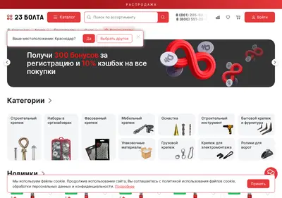 Снимок главной страницы 23bolta.ru