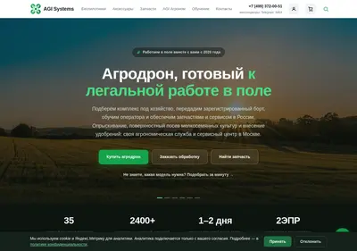 Снимок главной страницы agi-systems.ru