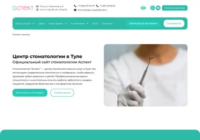 Снимок главной страницы aspect-tula.ru