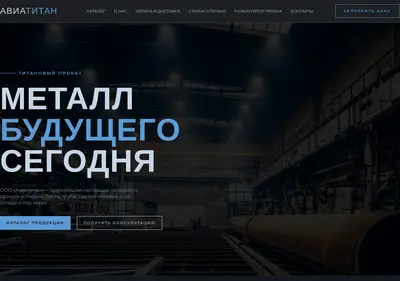 Снимок главной страницы aviatitan.ru
