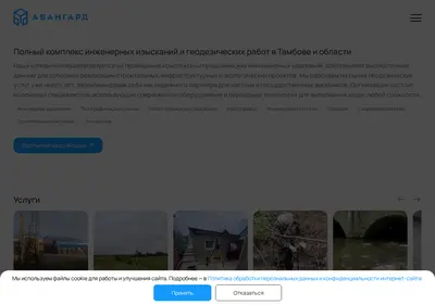 Снимок главной страницы avangardgeo.ru