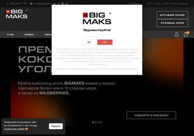 Снимок главной страницы bigmaks.ru