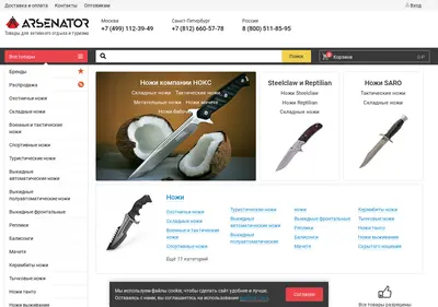 Снимок главной страницы arsenator.ru